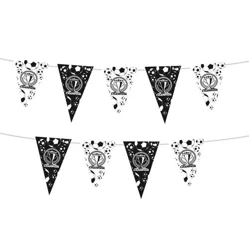 Champion Siyah Beyaz Üçgen Flama Süsleme Seti - 2