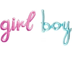 Cinsiyet Girl-Boy El Yazılı Folyo Balon