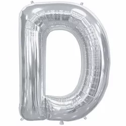 D Harfi Folyo Balon Gümüş 40 cm