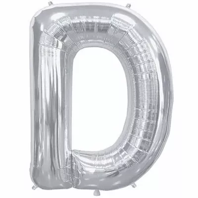 D Harfi Folyo Balon Gümüş 40 cm - 1
