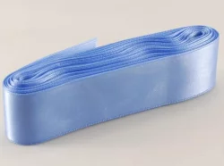Düz Renk Saten Kurdele 4cmx10 mt Mavi