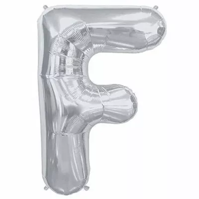 F Harfi Folyo Balon Gümüş 40 cm - 1