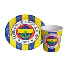 Fenerbahçe Sarı Lacivert Lisanslı Tabak Bardak Set