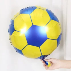 Futbol Topu Folyo Balon Sarı Lacivert