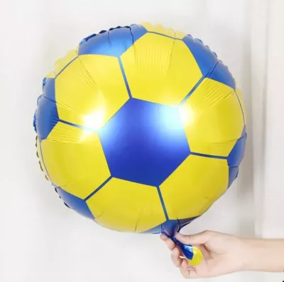 Futbol Topu Folyo Balon Sarı Lacivert - 1
