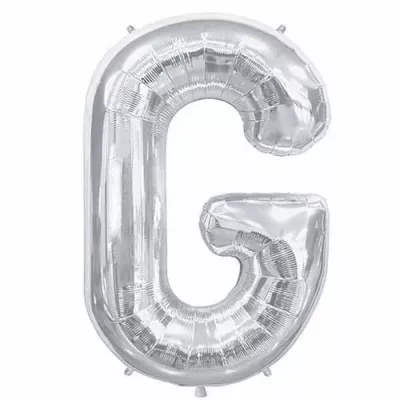 G Harfi Folyo Balon Gümüş 40 cm - 1