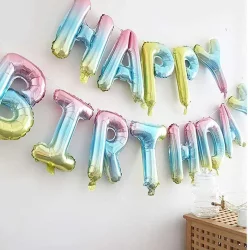 Gökkuşağı Konsept Happy Birthday Folyo Balon