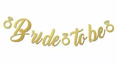 Gold Bride To Be Kaligrafi Banner - 1