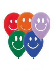 Gülen Yüz Emoji Baskılı Balon 12 inç (10 adet)