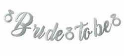 Gümüş Bride To Be Kaligrafi Banner