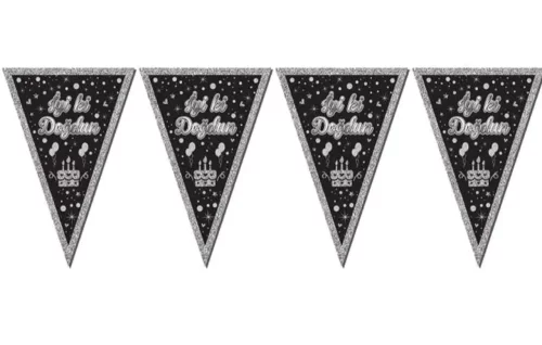 Gümüş İyi ki Doğdun Üçgen Flama 10 Adet - 1