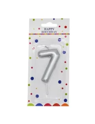 Gümüş Rakam Mum 7 - 12 cm