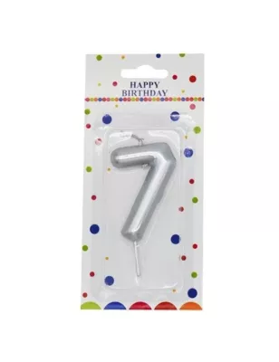 Gümüş Rakam Mum 7 - 12 cm - 1