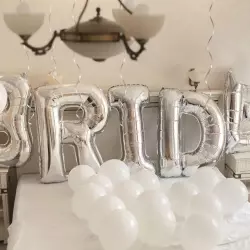 Gümüş Renkli I Harfi Folyo Balon (40 cm) - 4