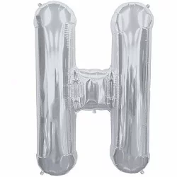 H Harfi Folyo Balon Gümüş 40 cm