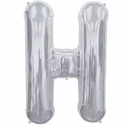 H Harfi Folyo Balon Gümüş 40 cm - 1