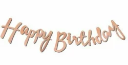 Happy Birthday Kaligrafi Banner - Rose Gold