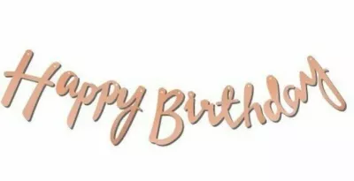 Happy Birthday Kaligrafi Banner - Rose Gold - 1