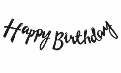 Happy Birthday Kaligrafi Banner - Siyah