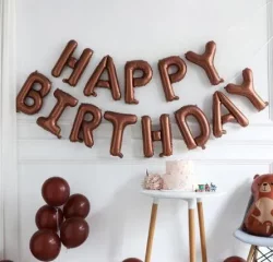 Happy Birthday Karamel Renkli Folyo Balon
