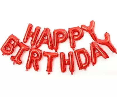 Happy Birthday Kırmızı Renkli Folyo Balon - 1