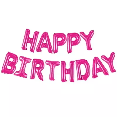 Happy Birthday Pembe Renkli Folyo Balon - 1