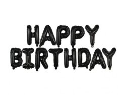 Happy Birthday Siyah Renkli Folyo Balon
