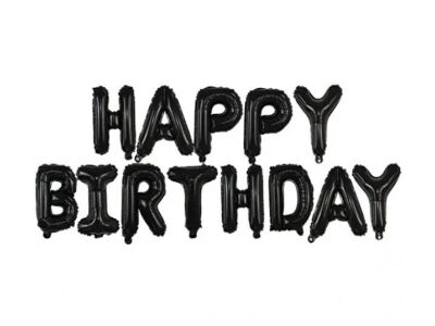 Happy Birthday Siyah Renkli Folyo Balon - 1