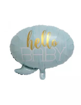 Hello Baby Temalı Mavi Folyo Balon (60 cm) - 1