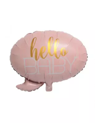 Hello Baby Temalı Pembe Folyo Balon (60 cm) - 1