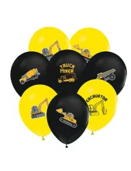 İnşaat Araçları Baskılı Balon 12" (10 adet)