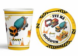 İnşaat Temalı Tabak ve Bardak Seti 