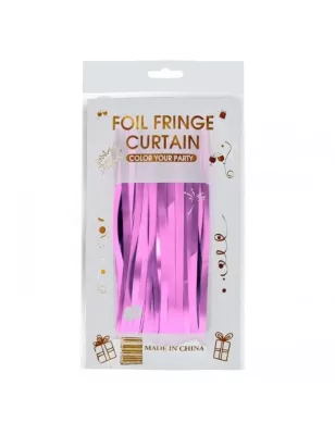 İthal Metalize Pembe Arka Plan Perdesi - 1