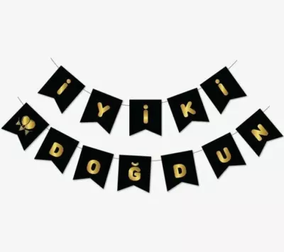 İyi ki Doğdun Banner - Siyah Gold - 1