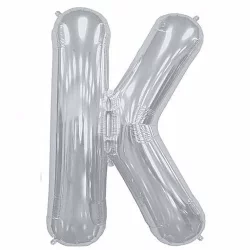 K Harfi Gümüş Folyo Balon - 40 cm