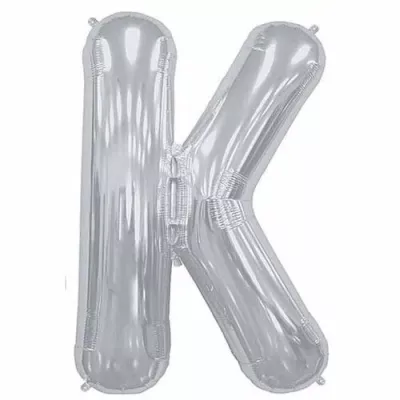 K Harfi Gümüş Folyo Balon - 40 cm - 1