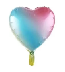 Kalp Folyo Balon Gökkuşağı