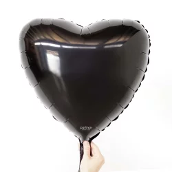 Kalp Folyo Balon Siyah