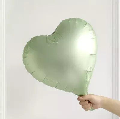 Kalp Folyo Balon - Su Yeşili - 1