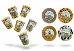 Safari Temalı Tabak ve Bardak Seti 