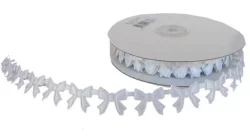 Kurdela Kelebekli Simli 2cm Beyaz