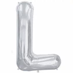 L Harfi Folyo Balon - Gümüş - 40 cm