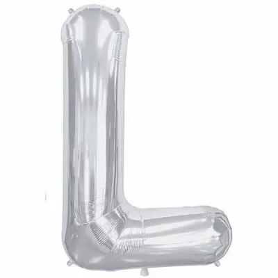 L Harfi Folyo Balon - Gümüş - 40 cm - 1