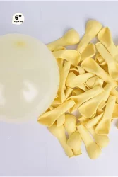 Makaron Balon Sarı 6 inç (50'li paket) - 2