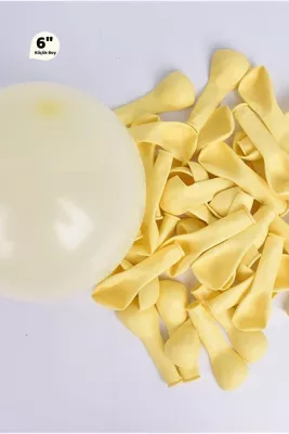 Makaron Balon Sarı 6 inç (50'li paket) - 2