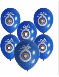 Mavi Nazar Boncuğu Baskılı Balon 12" (10 adet)