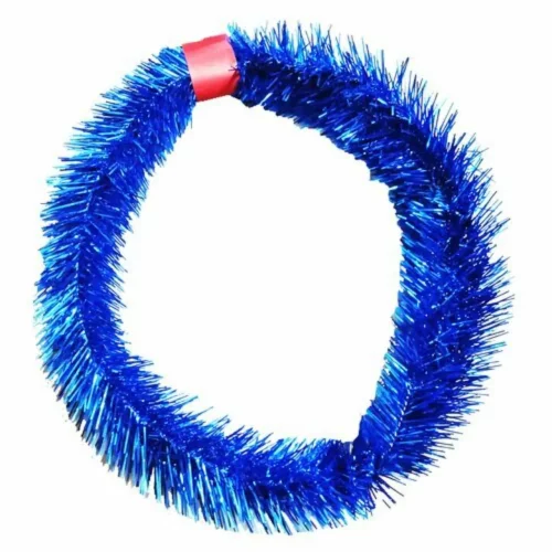 Metalize Çam Dalı Kapı Süsü – Mavi Renk, 5 Metre - 1