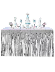 Metalize Masa Eteği - Gümüş