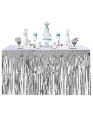 Metalize Masa Eteği - Gümüş - 1