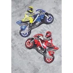 Motorsiklet Folyo Balon Set - Mavi-Kırmızı